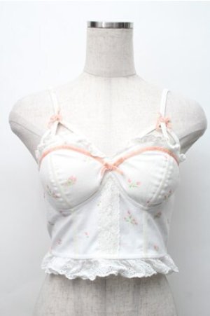 画像: Bon21Hiz / カップ付きレースビスチェ  白 S-25-11-07-013-LO-BL-HR-ZS