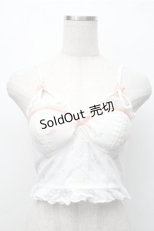 画像1: Bon21Hiz / カップ付きレースビスチェ  白 S-25-11-07-013-LO-BL-HR-ZS (1)