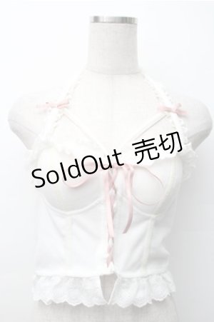 画像: Bon21Hiz / カップ付きレースビスチェ  白 S-25-11-07-014-LO-BL-HR-ZS