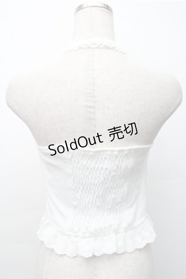 画像2: Bon21Hiz / カップ付きレースビスチェ  白 S-25-11-07-014-LO-BL-HR-ZS (2)