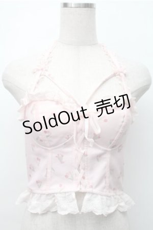 画像: Bon21Hiz / カップ付きレースビスチェ  ピンク S-25-11-07-015-LO-BL-HR-ZS