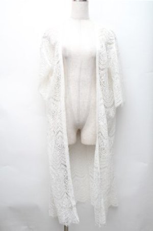 画像: axes femme / ロング丈レースガウン  白 S-25-11-07-018-AX-TO-HR-ZS