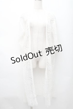 画像: axes femme / ロング丈レースガウン  白 S-25-11-07-018-AX-TO-HR-ZS