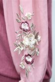 画像3: axes femme / 花刺繍チュール袖七分袖プルオーバー  ピンク S-25-11-07-022-AX-TO-HR-ZS (3)