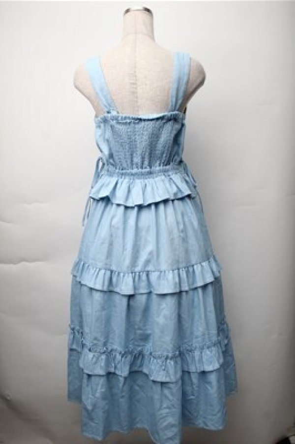 画像2: axes femme / フリルデザインジャンスカ  サックス S-25-11-07-032-AX-OP-HR-ZS (2)