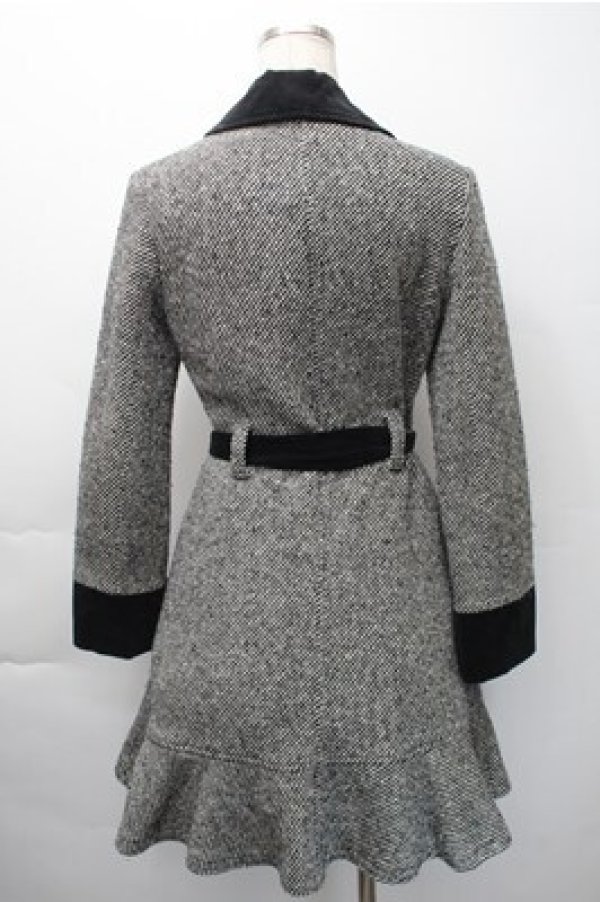 画像2: MILK / ビジューバイカラーコート  グレー S-25-11-09-033-ML-CO-HR-ZS (2)