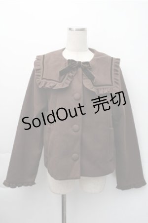 画像: m petit by misako / セーラー襟ショートコート  ブラウン S-25-11-09-035-LO-CO-HR-ZS