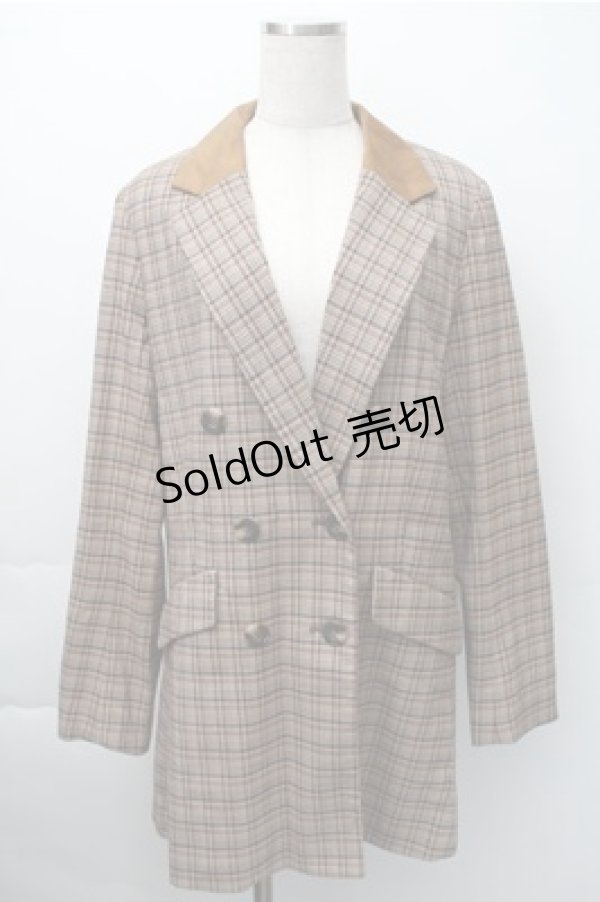 画像1: LIZ LISA / チェックジャケット  ブラウン S-25-11-09-036-LO-JA-AS-ZS (1)