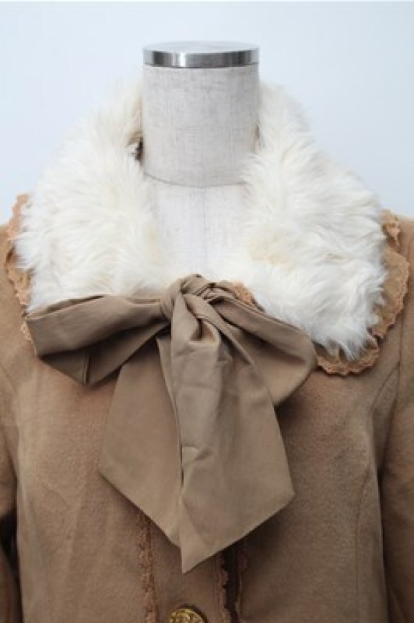 画像3: LIZ　LISA / ファー襟コート  ブラウン S-25-11-09-039-LO-OP-AS-ZS (3)