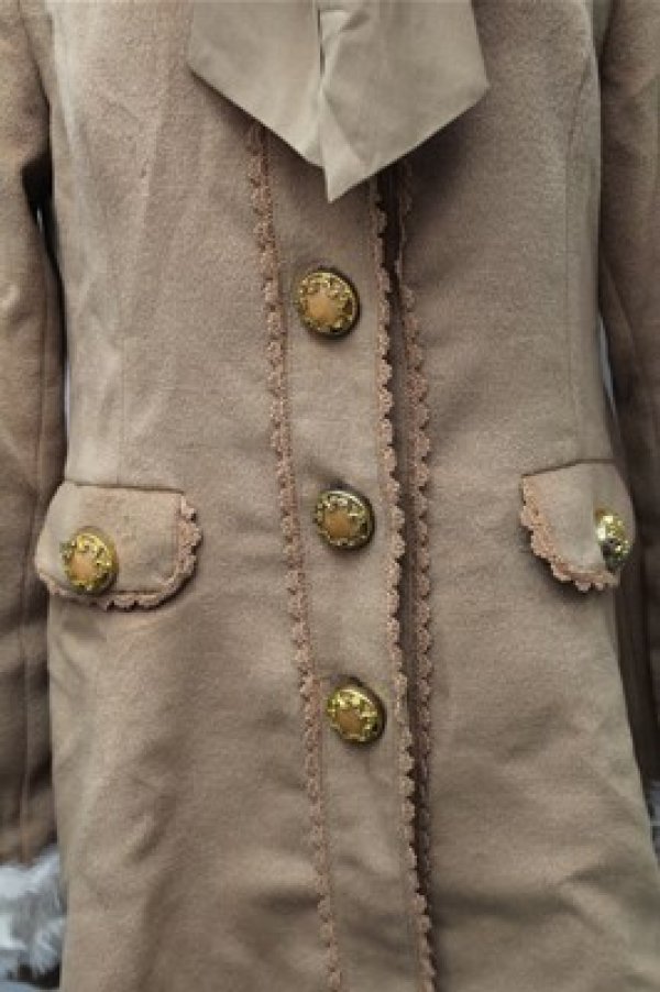 画像4: LIZ　LISA / ファー襟コート  ブラウン S-25-11-09-039-LO-OP-AS-ZS (4)