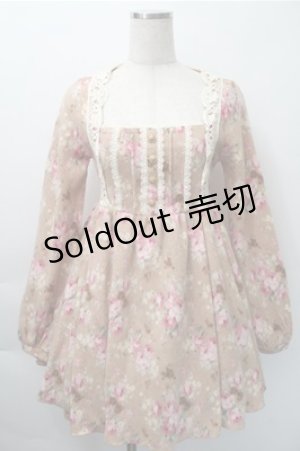 画像: LIZ LISA / フリース花柄ワンピース  ブラウン S-25-11-09-040-LO-OP-AS-ZS