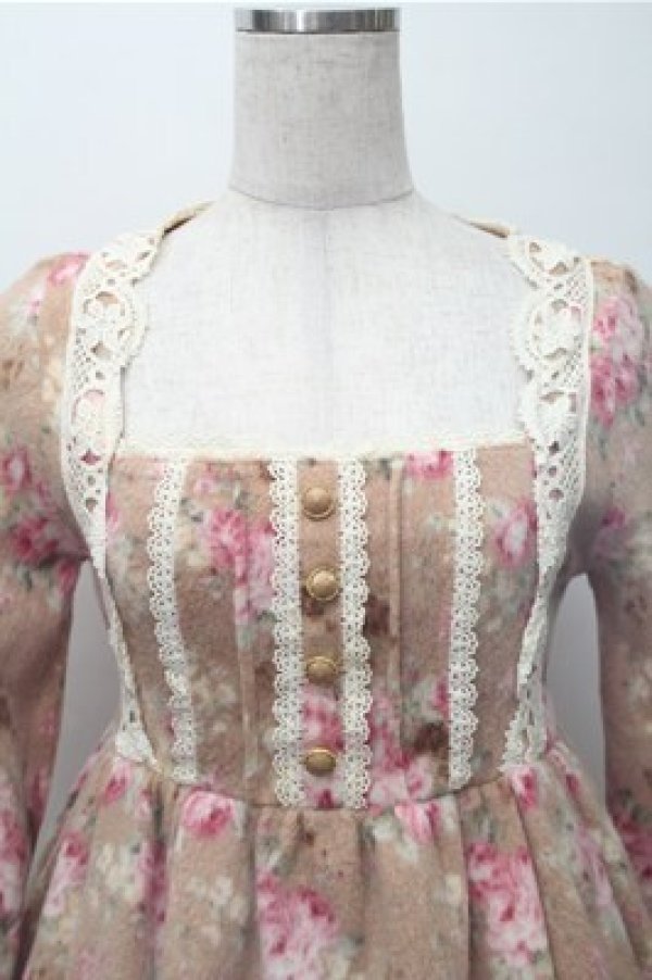 画像3: LIZ LISA / フリース花柄ワンピース  ブラウン S-25-11-09-040-LO-OP-AS-ZS (3)