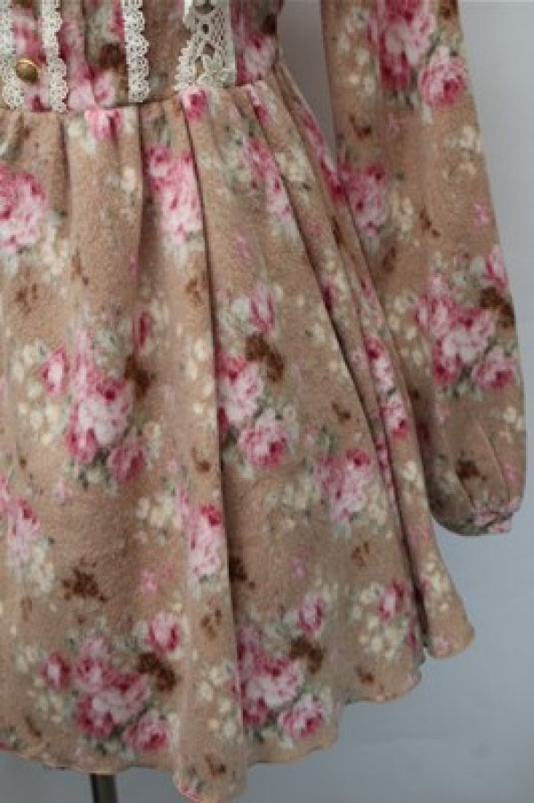 画像4: LIZ LISA / フリース花柄ワンピース  ブラウン S-25-11-09-040-LO-OP-AS-ZS (4)