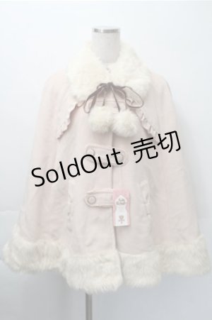 画像: Ank Rouge / ファー襟ケープコート  ピンク S-25-11-09-041-CA-CO-AS-ZS