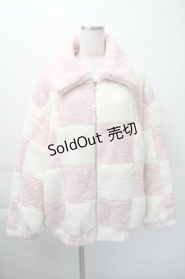 画像1: Candy Stripper / ボアジャケット  ピンクｘオフ S-25-11-09-043-PU-JA-AS-ZS (1)