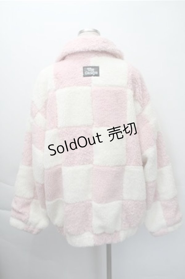画像2: Candy Stripper / ボアジャケット  ピンクｘオフ S-25-11-09-043-PU-JA-AS-ZS (2)