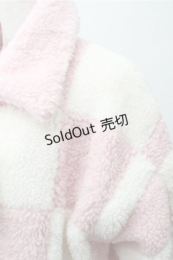 画像3: Candy Stripper / ボアジャケット  ピンクｘオフ S-25-11-09-043-PU-JA-AS-ZS (3)