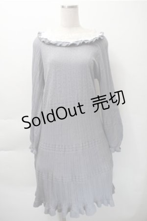 画像: axes femme / ローズレースニットワンピース  ブルー S-25-11-09-047-AX-OP-AS-ZS