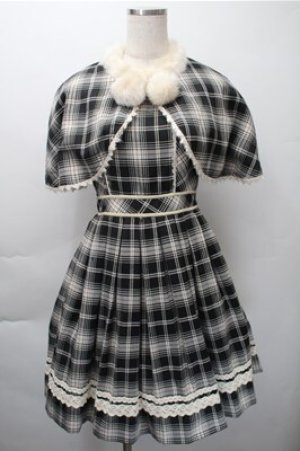 画像: Secret Honey / ケープ付きジャンパースカート  黒 S-25-11-09-048-CA-OP-AS-ZS