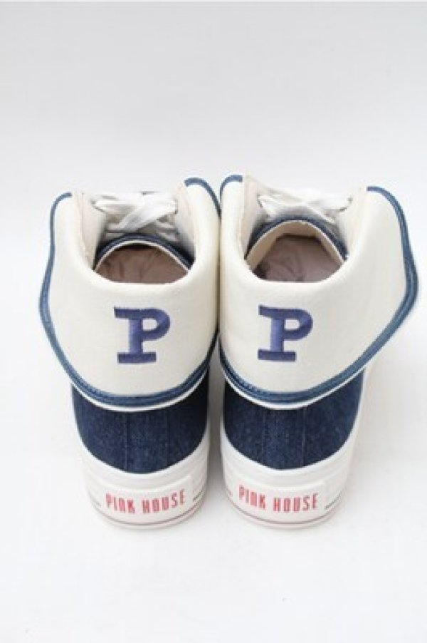画像3: PINK HOUSE / セーラーカラーハイカットスニーカー S 紺 S-25-11-09-013-LO-SH-SZ-ZS (3)