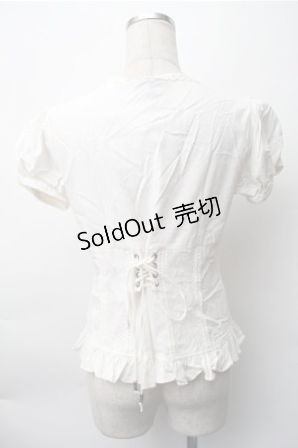 画像2: Ozz oneste / レース切替ブラウス  オフ S-25-11-09-018-OO-BL-AS-ZS (2)