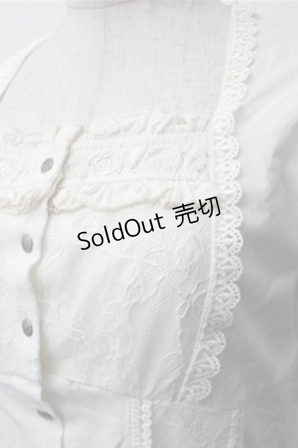 画像3: Ozz oneste / レース切替ブラウス  オフ S-25-11-09-018-OO-BL-AS-ZS (3)