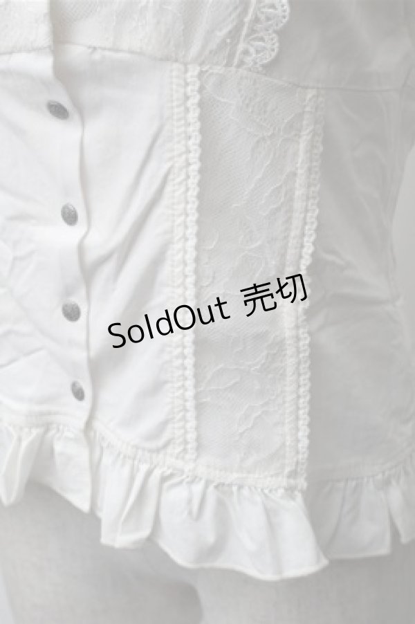 画像4: Ozz oneste / レース切替ブラウス  オフ S-25-11-09-018-OO-BL-AS-ZS (4)