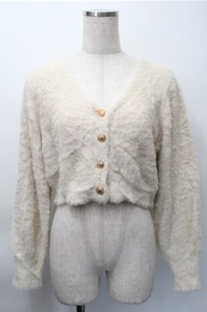 画像: an another angelus / エンブレム釦フェザーニットカーディガン  オフ S-25-11-09-023-CA-SK-AS-ZS