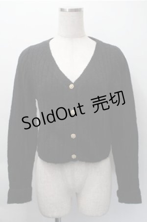 画像: an another angelus / パールボタンニットカーディガン  黒 S-25-11-09-028-CA-TO-AS-ZS