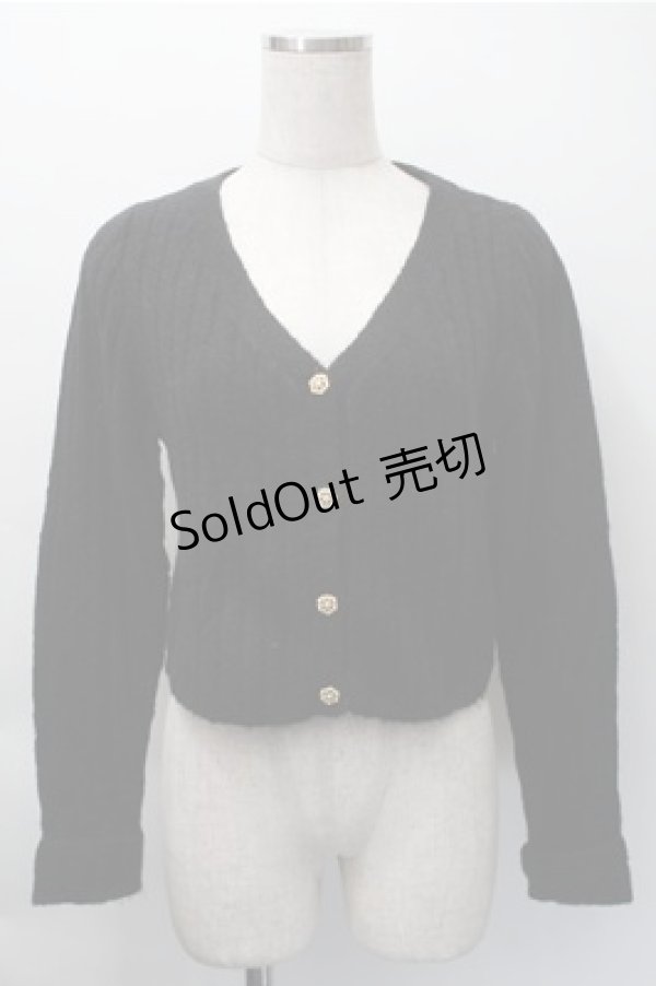 画像1: an another angelus / パールボタンニットカーディガン  黒 S-25-11-09-028-CA-TO-AS-ZS (1)