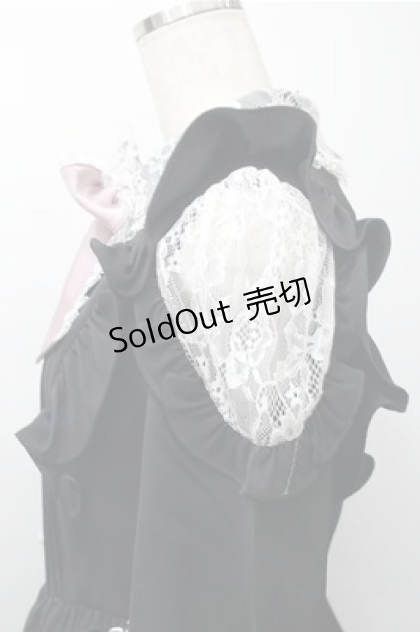 画像3: Ank Rouge / レース衿リボンギャザーワンピース M 黒 S-25-11-09-030-CA-OP-HR-ZS (3)