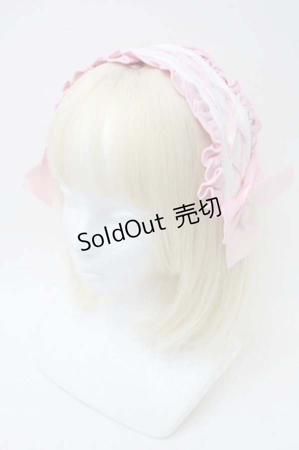 画像1: Ank Rouge / ジャージヘッドドレス  ピンクｘ白 S-25-11-10-001-CA-AC-HR-ZS (1)