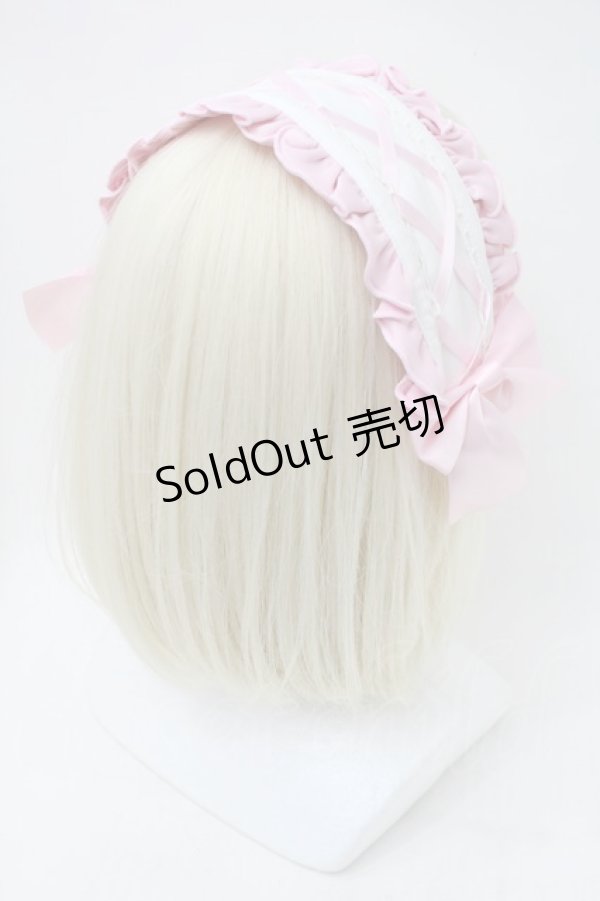 画像2: Ank Rouge / ジャージヘッドドレス  ピンクｘ白 S-25-11-10-001-CA-AC-HR-ZS (2)