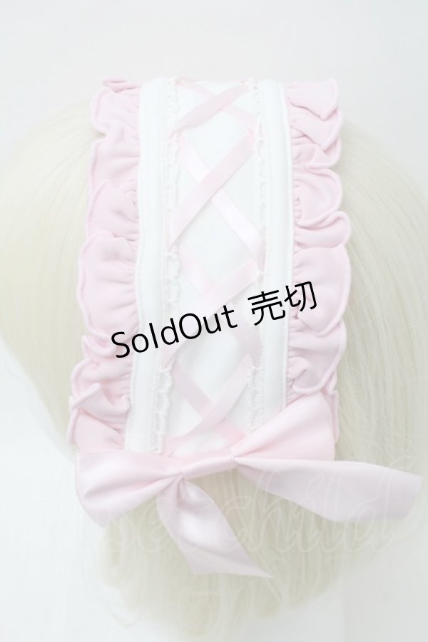 画像3: Ank Rouge / ジャージヘッドドレス  ピンクｘ白 S-25-11-10-001-CA-AC-HR-ZS (3)