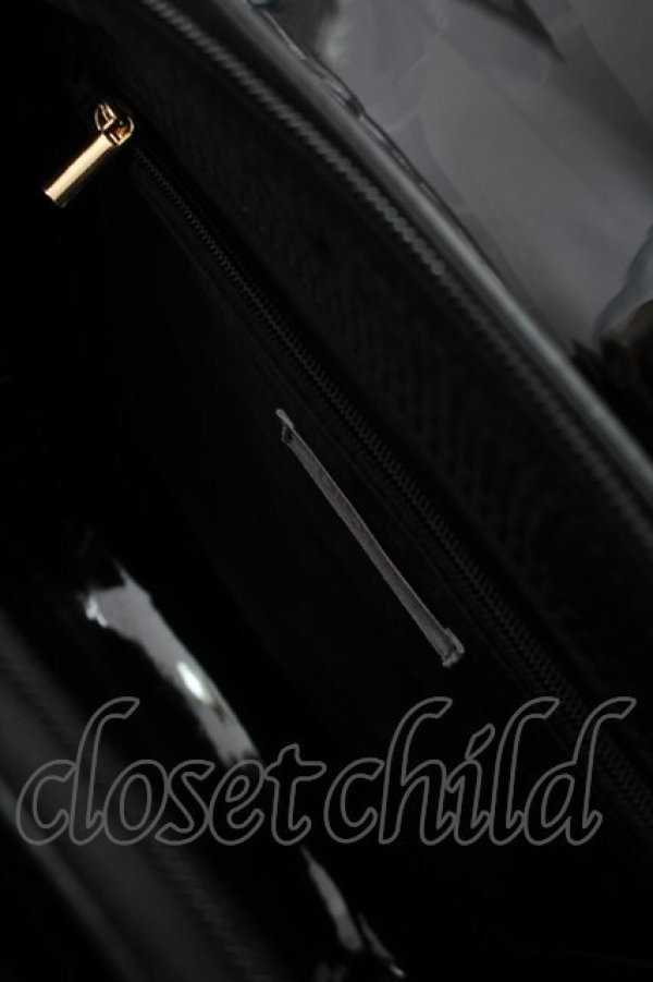 画像3: 中国ロリータ / エナメルクロスバッグ  黒ｘゴールド S-25-11-10-011-LO-BG-HR-ZS (3)