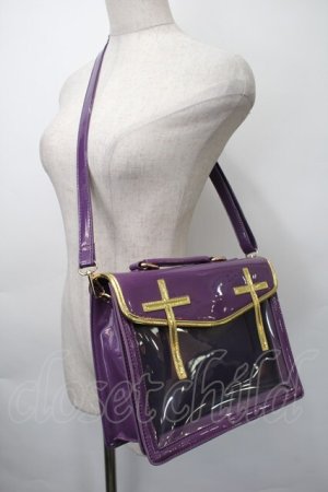 画像: 中国ロリータ / エナメルクロスバッグ  紫ｘゴールド S-25-11-10-012-LO-BG-HR-ZS