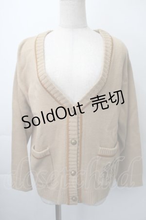 画像: Fi.n.t / リボン刺繍カーディガン  ベージュ S-25-11-10-016-CA-TO-AS-ZS