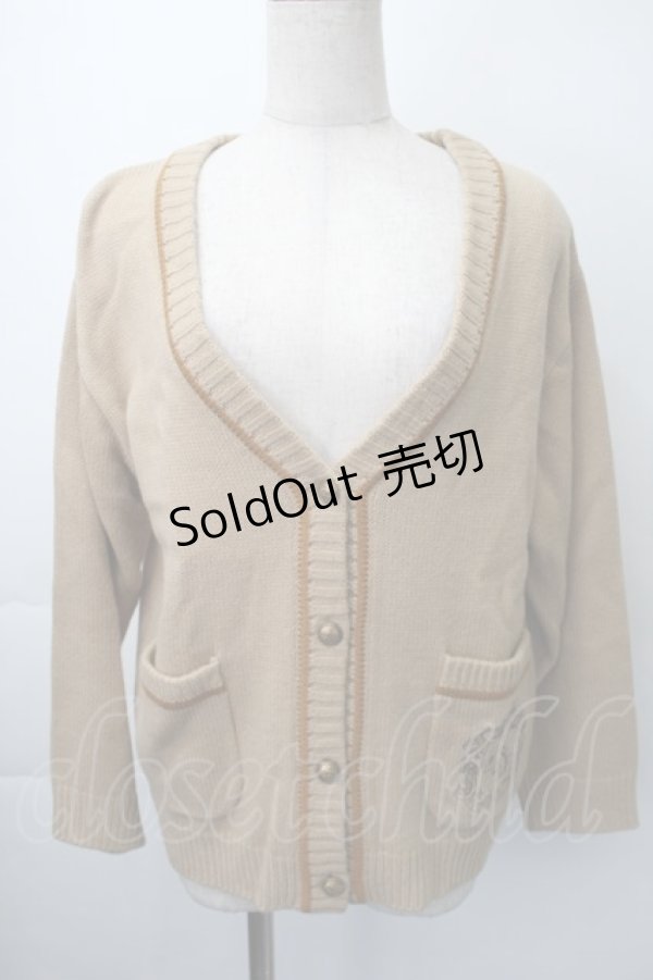 画像1: Fi.n.t / リボン刺繍カーディガン  ベージュ S-25-11-10-016-CA-TO-AS-ZS (1)
