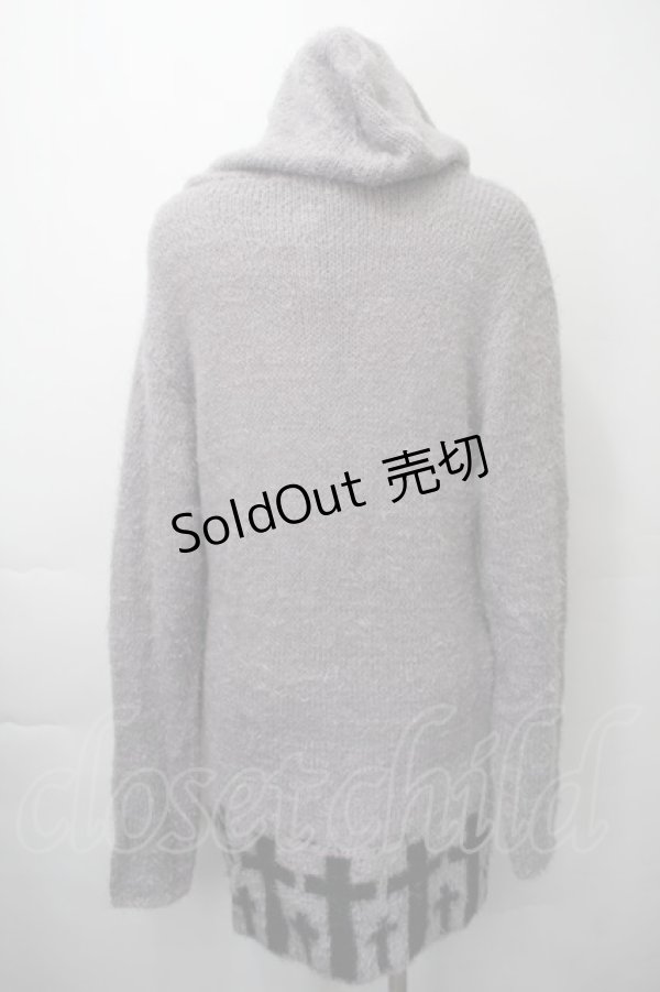 画像2: PUTUMAYO / 裾クロスシャギーニットパーカー  グレー S-25-11-10-017-PT-TO-HR-ZS (2)