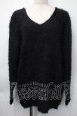 画像1: HYSTERIC GLAMOUR / サイドボタンシャギーニット  黒 S-25-11-10-021-PU-TO-HR-ZS (1)