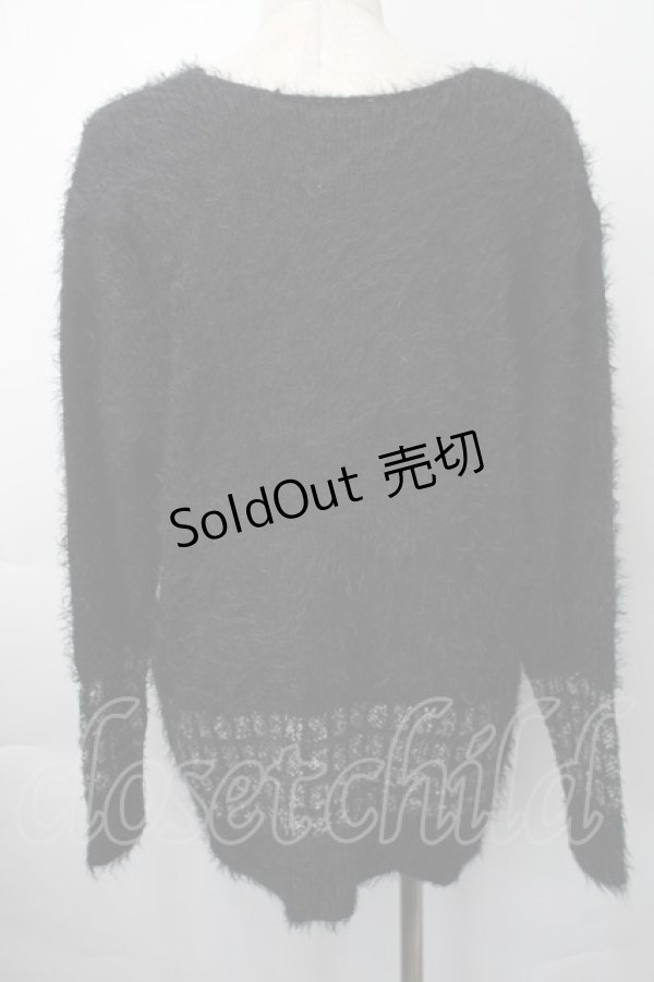 画像2: HYSTERIC GLAMOUR / サイドボタンシャギーニット  黒 S-25-11-10-021-PU-TO-HR-ZS (2)