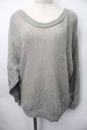 画像: HYSTERIC GLAMOUR / 背中開きラメニット  グレー S-25-11-10-024-PU-TO-HR-ZS