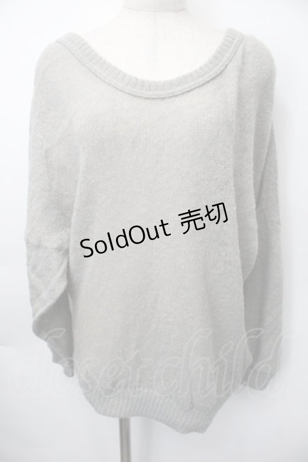 画像1: HYSTERIC GLAMOUR / 背中開きラメニット  グレー S-25-11-10-024-PU-TO-HR-ZS (1)