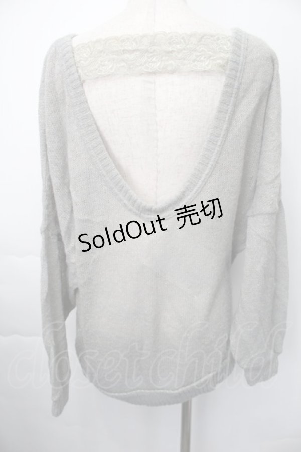 画像2: HYSTERIC GLAMOUR / 背中開きラメニット  グレー S-25-11-10-024-PU-TO-HR-ZS (2)