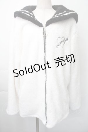 画像: TRAVAS TOKYO / セーラージップボアブルゾン  白ｘ黒 S-25-11-10-025-PU-TO-HR-ZS