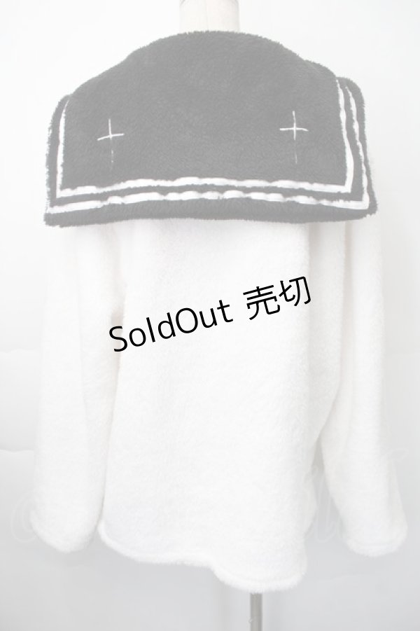 画像2: TRAVAS TOKYO / セーラージップボアブルゾン  白ｘ黒 S-25-11-10-025-PU-TO-HR-ZS (2)