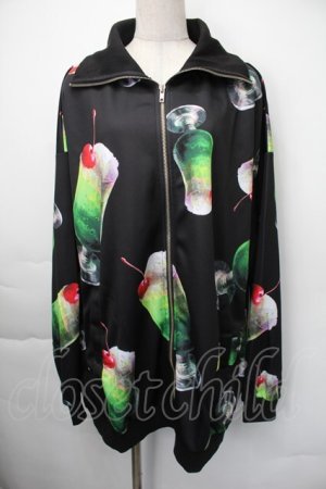 画像: ankoROCK / バラバラメロンクリームソーダパーカー  黒ｘグリーン S-25-11-10-028-PU-AC-HR-ZS