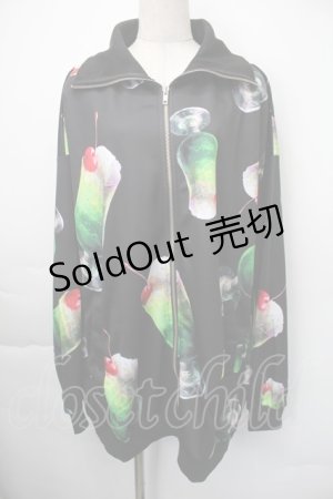 画像: ankoROCK / バラバラメロンクリームソーダパーカー  黒ｘグリーン S-25-11-10-028-PU-AC-HR-ZS