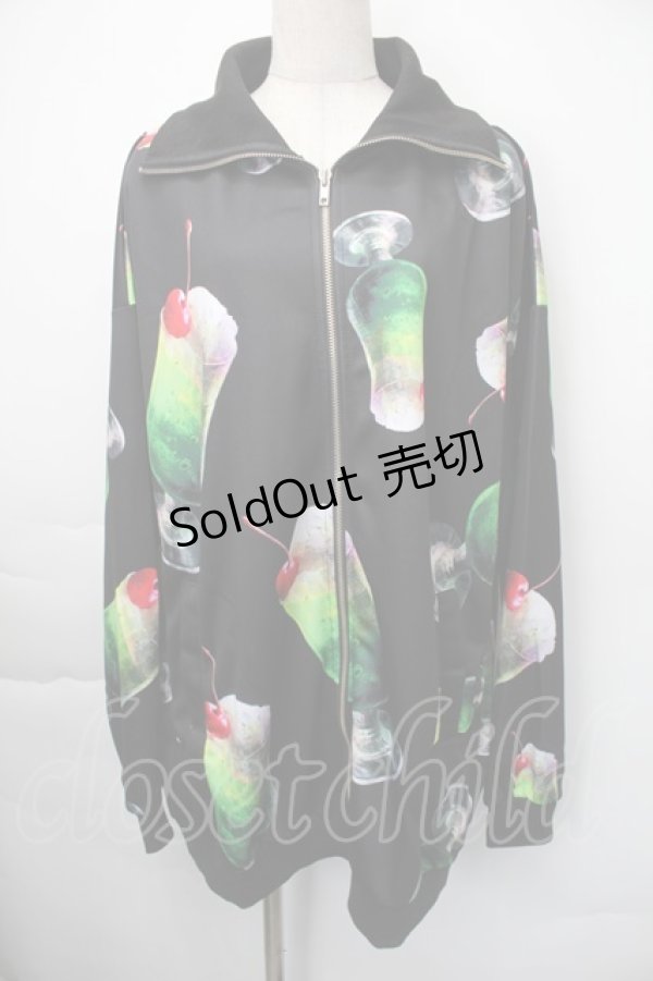 画像1: ankoROCK / バラバラメロンクリームソーダパーカー  黒ｘグリーン S-25-11-10-028-PU-AC-HR-ZS (1)