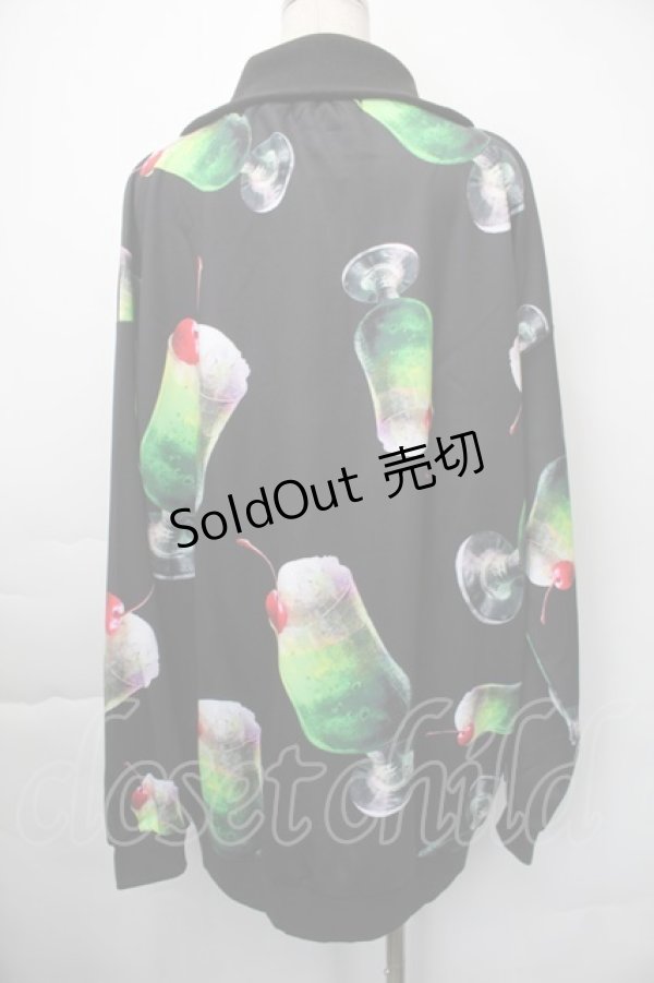 画像2: ankoROCK / バラバラメロンクリームソーダパーカー  黒ｘグリーン S-25-11-10-028-PU-AC-HR-ZS (2)